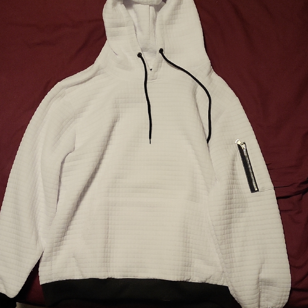 White Hoodie with Black Accents